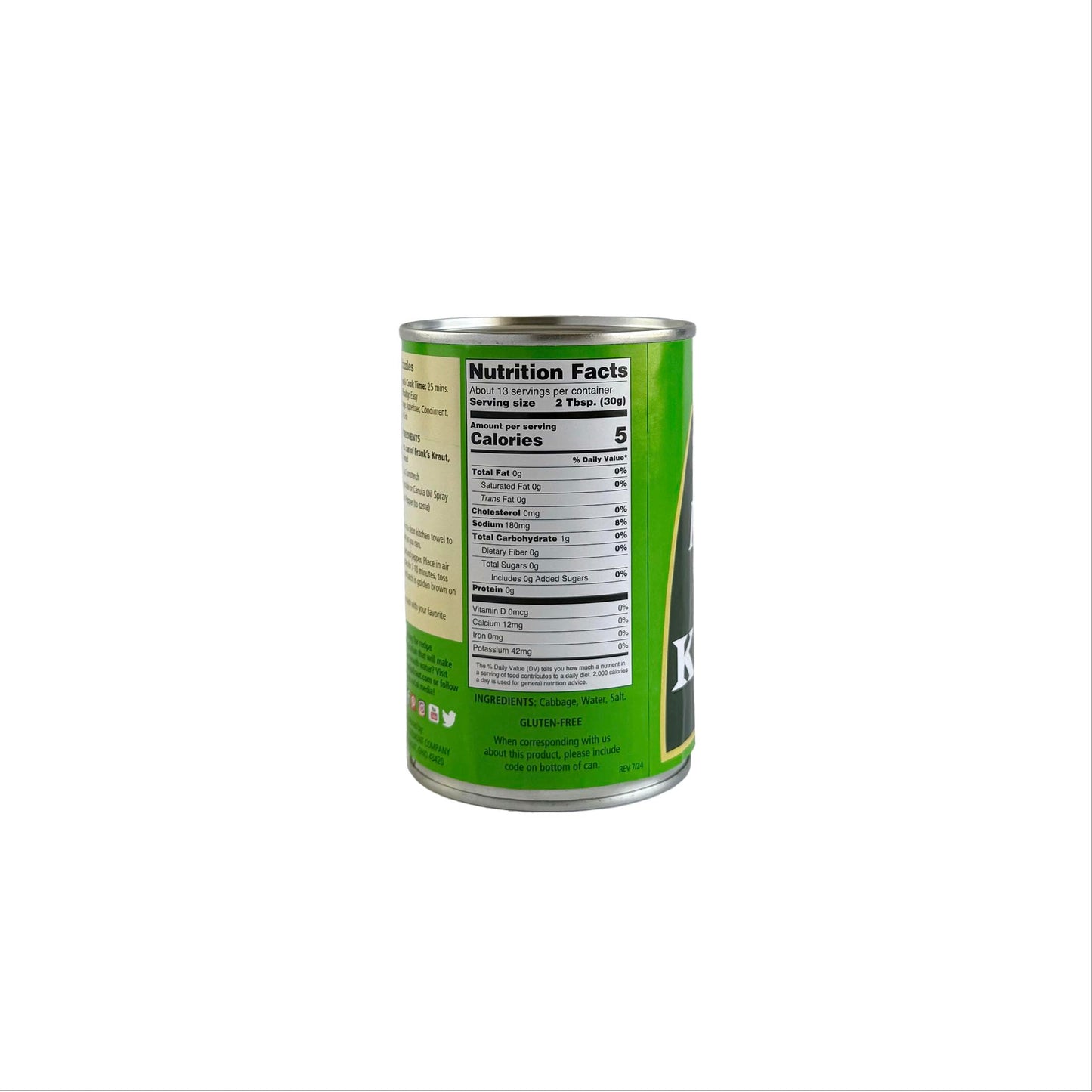 Frank’s Quality Kraut 14oz Cans – Naturally Fermented Sauerkraut | Tangy & Crisp Flavor | Gluten-Free, Vegan | Perfect for Hot Dogs, Brats, Reubens & Recipes