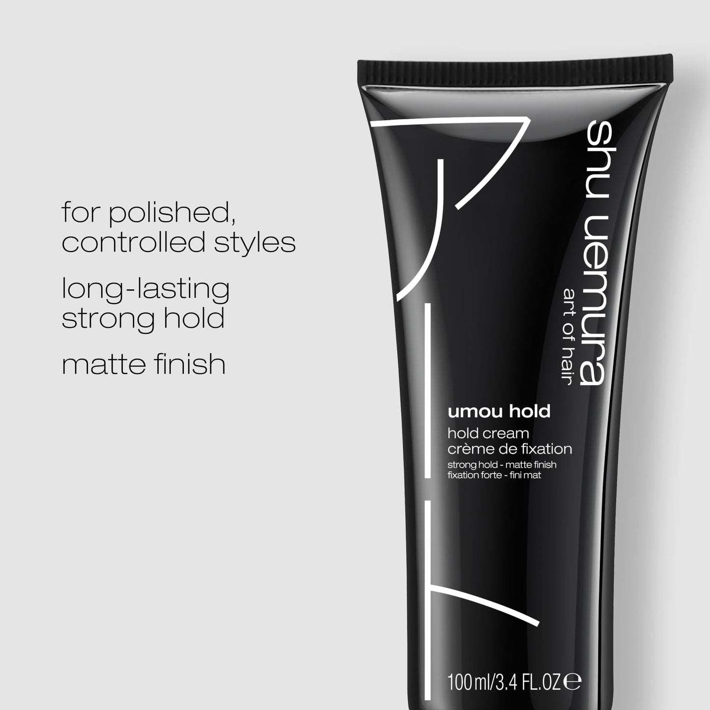 shu uemura art of hair umou hold hair cream - provides long-lasting hold, adds dimension and natural shine, perfect for polished & slicked-back styles, 3.4 fl oz