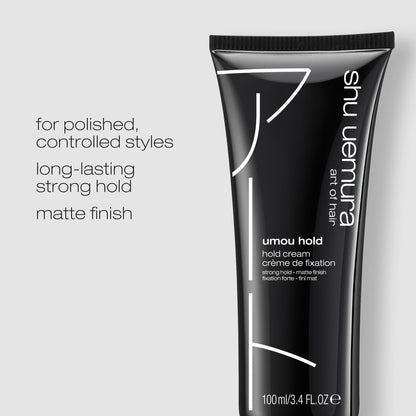 shu uemura art of hair umou hold hair cream - provides long-lasting hold, adds dimension and natural shine, perfect for polished & slicked-back styles, 3.4 fl oz