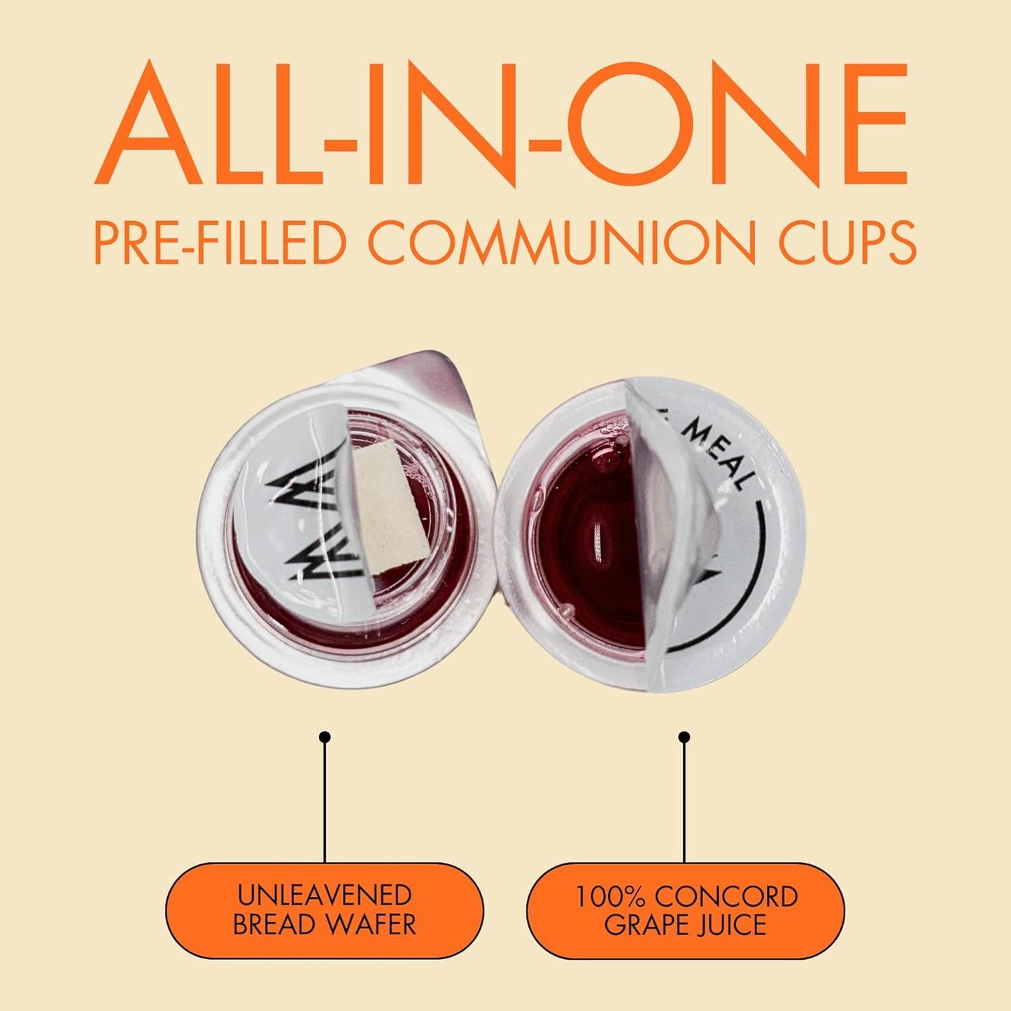 PACK IT HUB The Miracle Meal Communion Plus + Cups will simplify your communion experience: 100% Concord Grape Juice & Wafer - Box of 100 - Premium Quality - Made in the USA