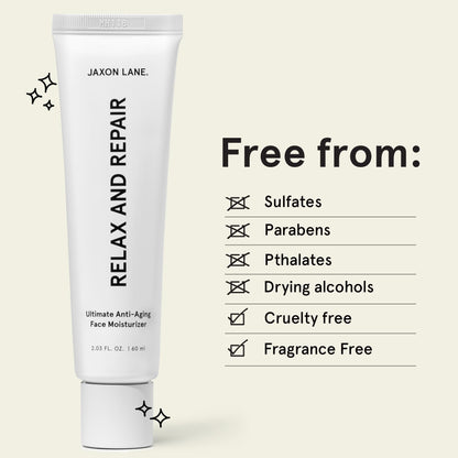 JAXON LANE RELAX AND REPAIR Anti Aging Face Moisturizer for Men | Anti Wrinkle Cream for Face, Night Cream, Eye Cream with Niacinamide (Vitamin B3), Hyaluronic Acid, Vitamin E & Ceramides For Skin