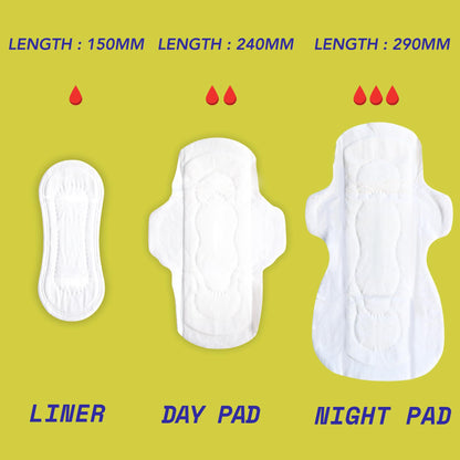 Marlow 100% Organic Cotton Pads + Extra Long Pads with Wings