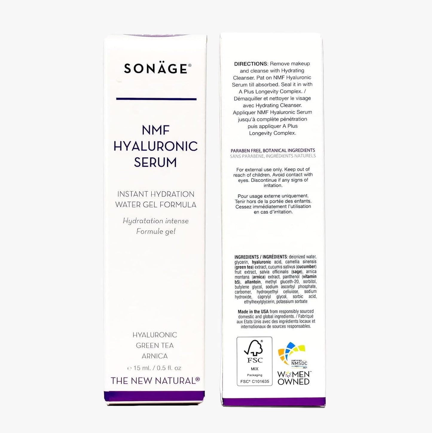 Sonage NMF Hyaluronic Acid Serum: Anti-Aging Face Plumping Serum | Ultra Hydrating for Dehydrated Skin