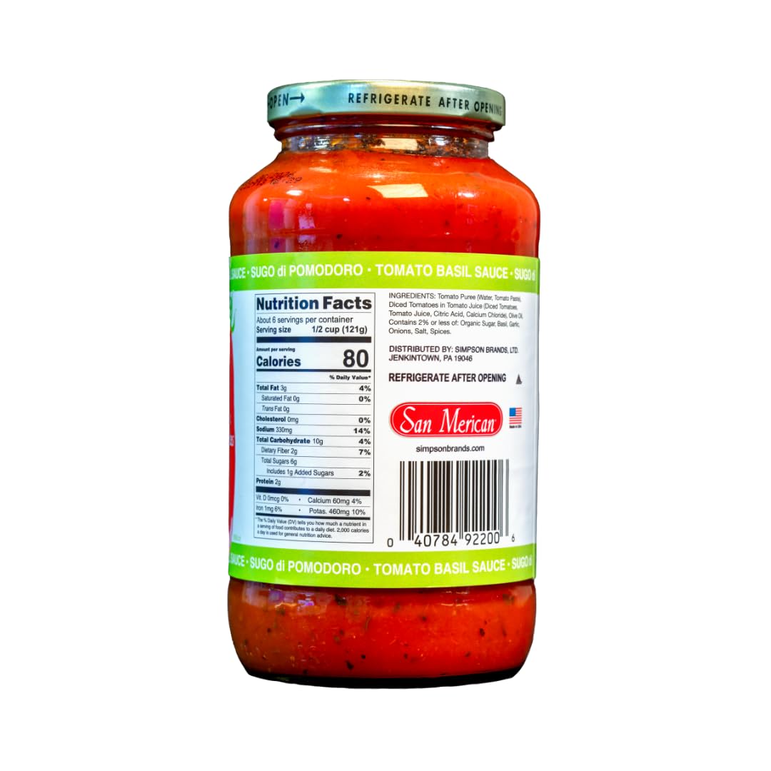 SMT San Merican - Tomato Basil Sauce (2) - 24 Oz. Jars