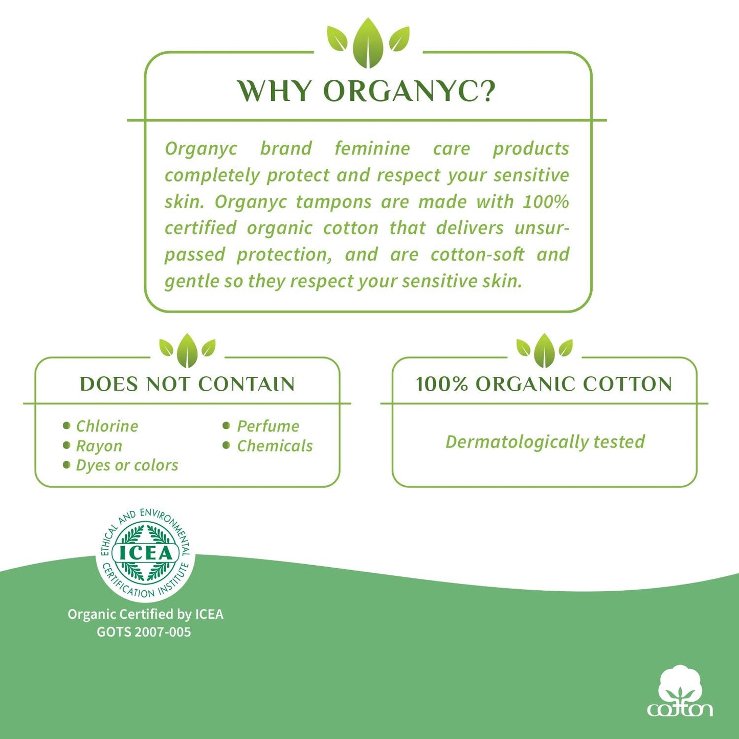 Organyc 100% Certified Organic Cotton Tampons, No Applicator, Free from Chlorine, Perfumes, Rayon, and Chemicals, Super + Super Plus, (32 Count)