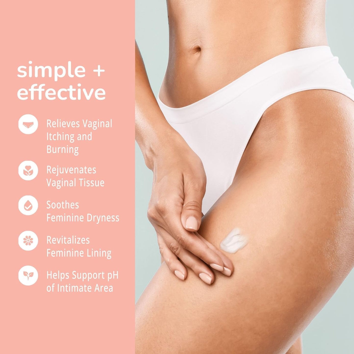 Vulva Moisture Cream - Daily Feminine Care Moisturizer Helping with Vaginal Dryness, Burning, Itching, Lubrication & Comfort for Women Estrogen Free, Non-GMO, Omega-7, Vitamin E, 1.76 Fl Oz, 1 Pack