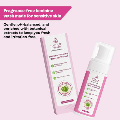 Intimate Foaming Cleanser for Women – pH Balanced Feminine Wash with Calendula, Chamomile & Aloe – Gentle Daily Cleanse for Sensitive Skin, Hydrating & Plant-Based – 4.05 fl oz