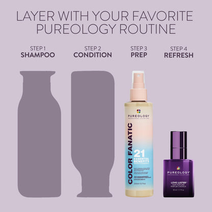 Pureology Love Luster Hydrating Hair Perfume - Hair & Body Mist with Vanilla & Peony Fragrance, Color Safe, No Drying Alcohols, Instant Hair Shine & Softness