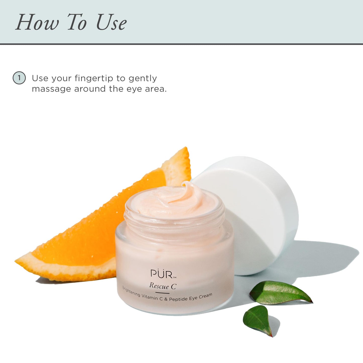 PÜR MINERALS Rescue C Brightening Vitamin C & Peptide Eye Cream, Vitamin C, Caffeine, Peptide, 0.5 oz
