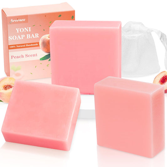 Yoni Soap Bar Yoni wash for Women PH Balance, 3Pack Gentle V Cleansing Intimate Soap Feminine Wash Eliminates Odor Moisturizing, vaginal soap Bath Soap (peach Juice)