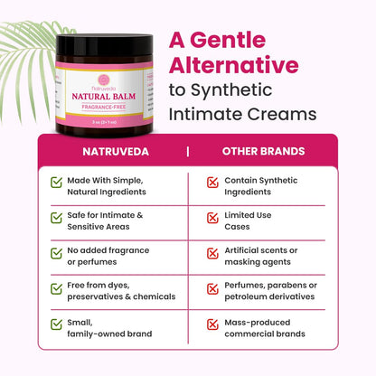 Fragrance Free Vulva Balm Moisturizer for Women – Intimate Hydration & Menopause Dryness Support – Natural Feminine Balm for Vulvar Irritation & Itching – Hormone Free – 3 oz