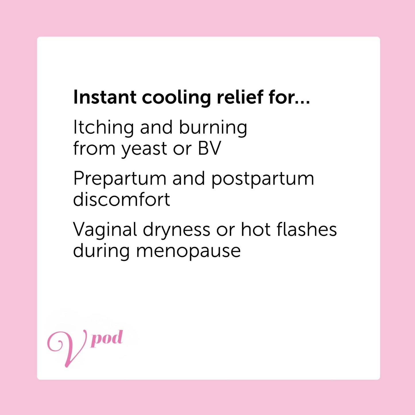 Feminine Cooling Gel Pod for Vaginal Discomfort | Single Use | Soothe Itching, Burning, Dryness & Swelling, Helps Yeast Infection, Peri-Menopause, Post-Partum Pain | Hypoallergenic, Odor-Free, 1 Pack