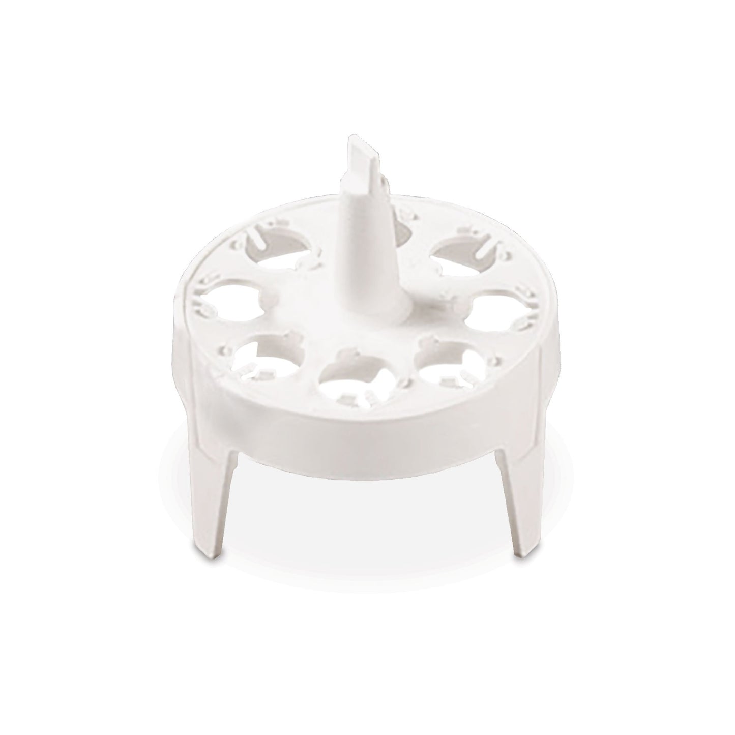 Globe Scientific 456398 Polypropylene Float Rack for 1.5mL Micro centrifuge Tubes, Round, 8-Place, 65mm Diameter, White, Pack of 4