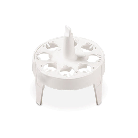 Globe Scientific 456398 Polypropylene Float Rack for 1.5mL Micro centrifuge Tubes, Round, 8-Place, 65mm Diameter, White, Pack of 4