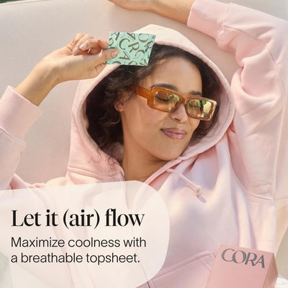 Cora 100% Organic Cotton Topsheet Period Liners (36 Long Period Liners)