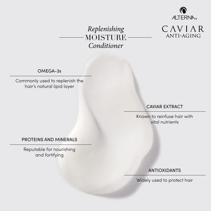 Alterna CAVIAR Anti-Aging Replenishing Moisture Conditioner | For Dry, Brittle Hair | Protects, Restores & Hydrates | Sulfate Free