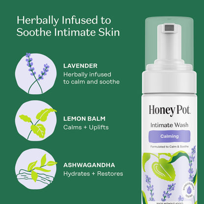 Honey Pot - Feminine Wash - Herbal Infused – Non Cooling - Sensitive Skin Types - PH Balanced Plant Based Hygiene Products - Calming - 5.51 Fluid Oz