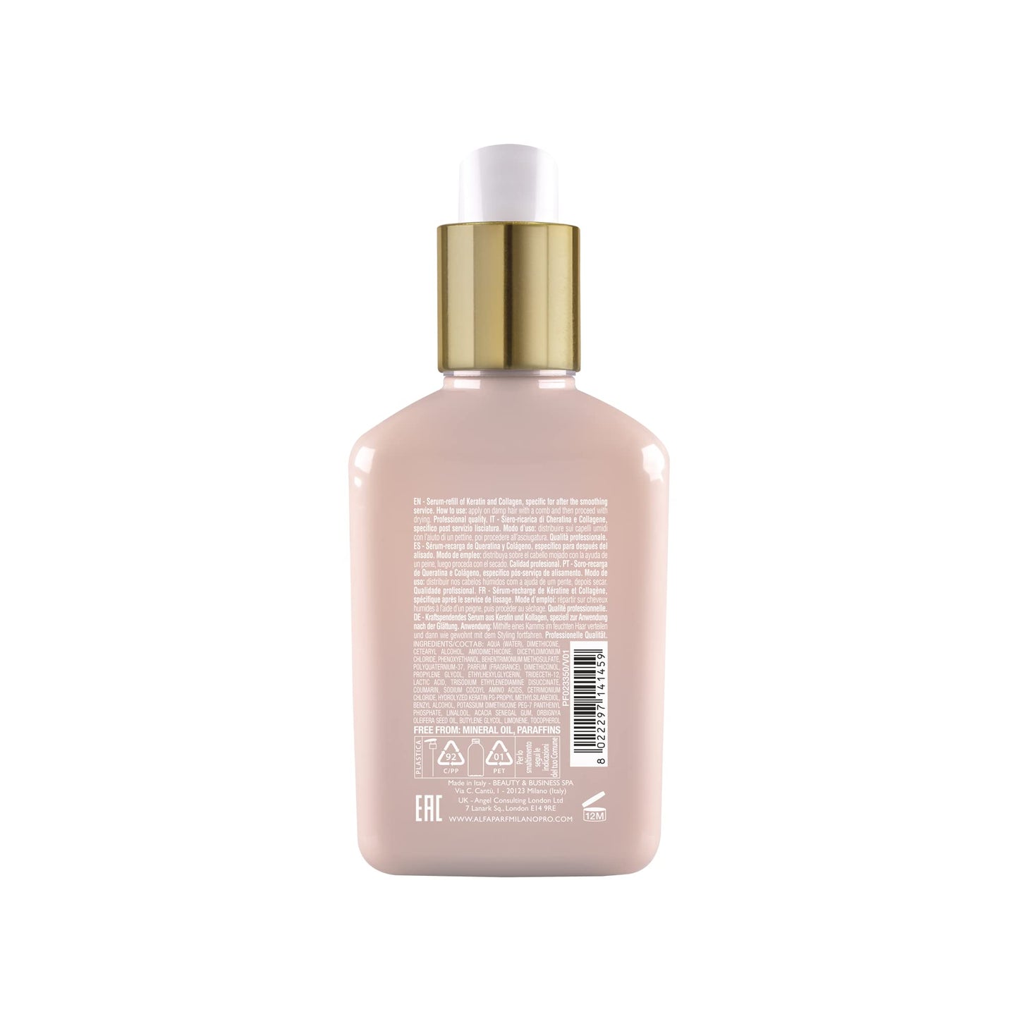 ALFAPARF MILANO Lisse Design Keratin Therapy Hair Serum - Anti-Frizz Control - Smoothing - Heat Protection and Damaged Hair Treatment - Leave-In Collagen and Keratin Protein Serum (4.23 fl oz)