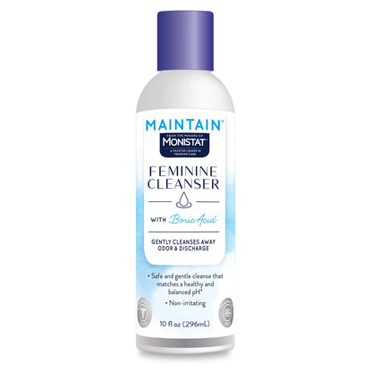 Monistat Boric Acid Feminine Wash, Fragrance-Free Intimate Wash for Women with Gentle pH-Balanced Formula, 10 Fl Oz