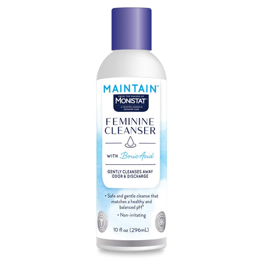 Monistat Boric Acid Feminine Wash, Fragrance-Free Intimate Wash for Women with Gentle pH-Balanced Formula, 10 Fl Oz
