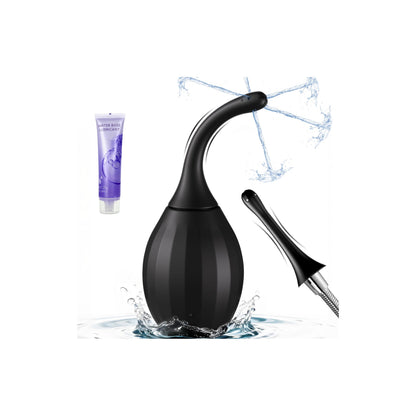 Enemas Anal Douches for Men Women - Anti Backflow Shapeable Silicone Enema Bulb, Feminine Care Cleaner Flusher Shower Enema Douche Kit for Women Men Colon Cleanse with Lube, Shower Tube Connectable