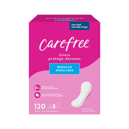 Carefree Panty Liners 120ct & Glisten Garbage Disposer Cleaner 4 Packets