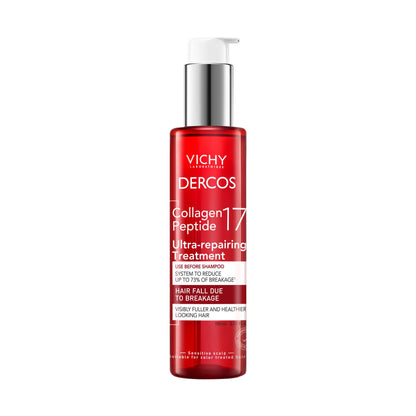 Dercos Collagen Peptide 17 Ultra-Repairing Treatment, 150ml, Anti Hair Fall Pre-Shampoo Bond Repair Hair Treatment, Strengthens, Reduces Breakage, Preps & Protects