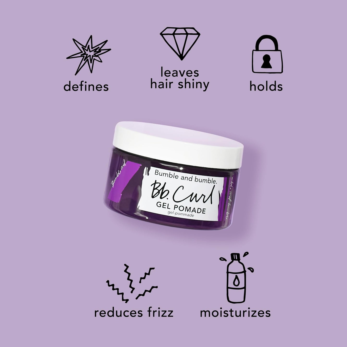 Bumble and bumble. Curl Gel Pomade | Adds Shine and Definition to Coily, Curly, Wavy Hair | Anti Frizz | Adds Shine | With Jojoba, Avocado + Coconut Oil | Standard Size, 3.4 Fl Oz