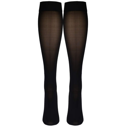 NuVein Sheer Compression Stockings, 30-40 mmHg Support, Knee Length, Closed Toe, 20 Denier, Black, X-Large