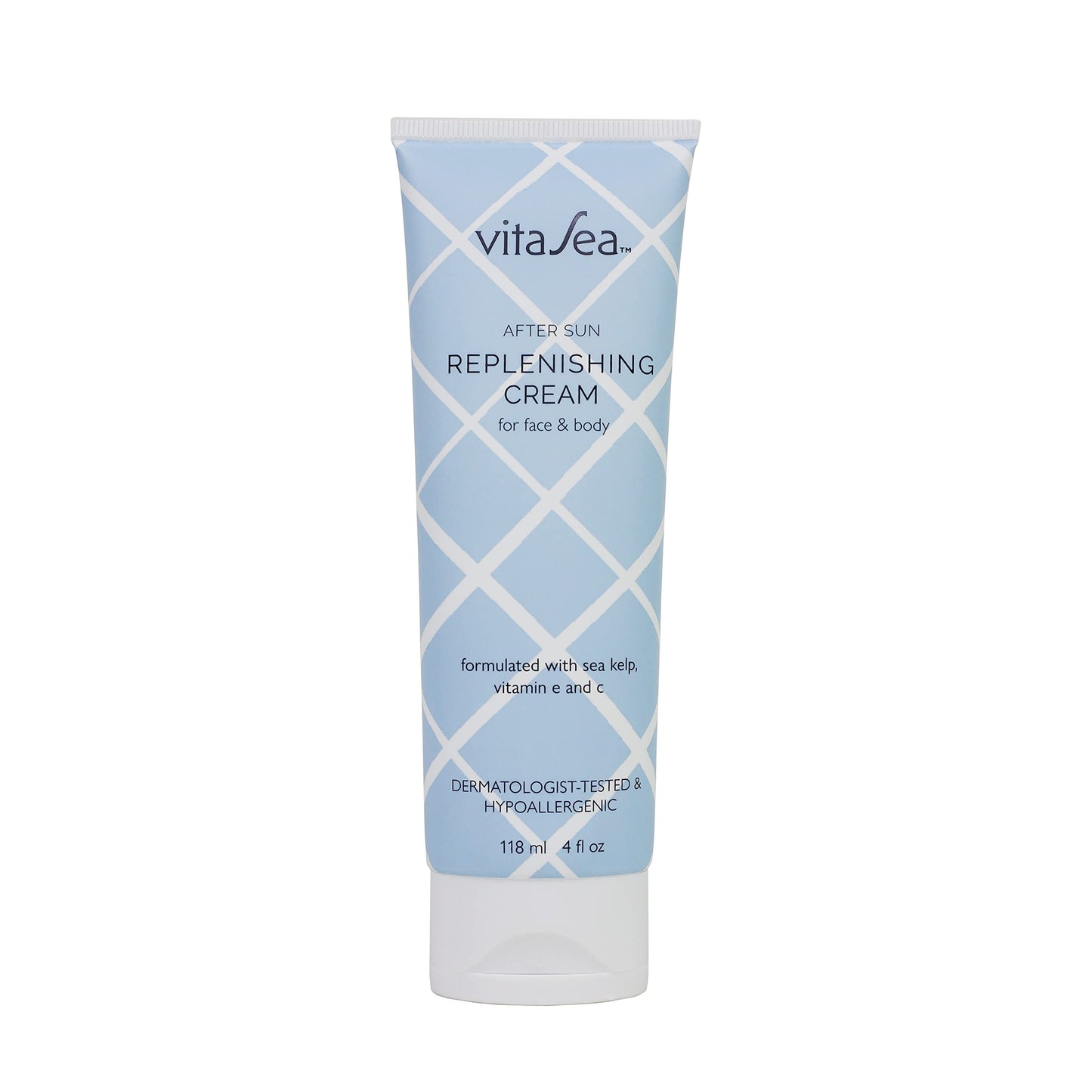 VitaSea After Sun Replenishing Cream for Face and Body, Refresh, Hydrate & Soothe Heat Exposed Skin, Fast-Absorbing Vegan After Sun Care, Formulated with Sea Kelp, Vitamin E & C, 4 Fl Oz