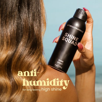 The Beachwaver Co. Shine Squad Shine Spray - Full Size (6 Oz) | Lightweight, Glossy Finishing Spray for Hair w/HiX Vegan Bond Multipliers | Post-Styling Mist - Smooth Finish & No Frizz