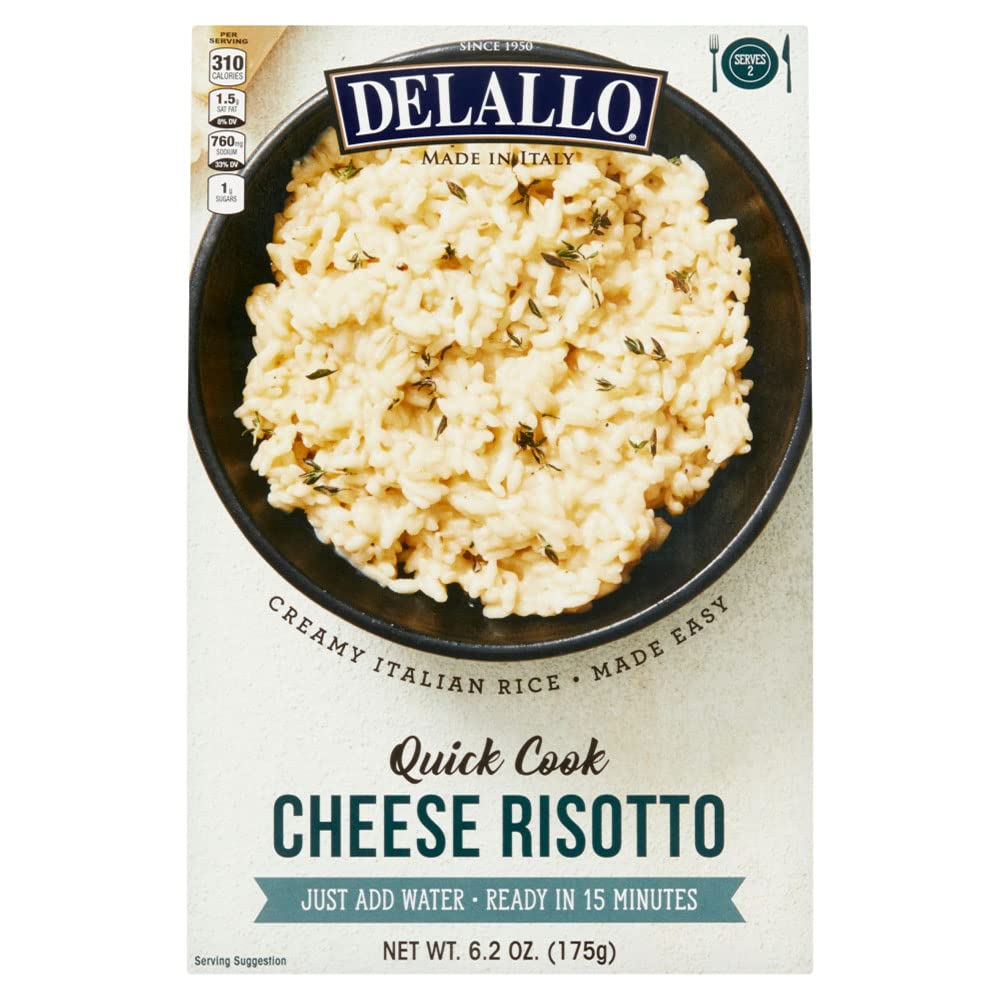 DeLallo Quick Cook Cheese Risotto Rice Mix, Made in Italy, Ready in 15 Minutes, Non-GMO, Authentic Italian Recipe, Creamy Texture, Vegetarian, (3 Pack)