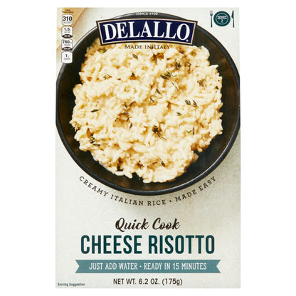 DeLallo Quick Cook Cheese Risotto Rice Mix, Made in Italy, Ready in 15 Minutes, Non-GMO, Authentic Italian Recipe, Creamy Texture, Vegetarian, (3 Pack)