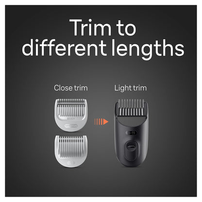 Braun Body Groomer 5 for Men, BG5340, Manscaping Tool, SkinShield Technology, Sensitive Comb, Lifetime Sharp Metal Blade, Body Groomer for Men, Gray/White