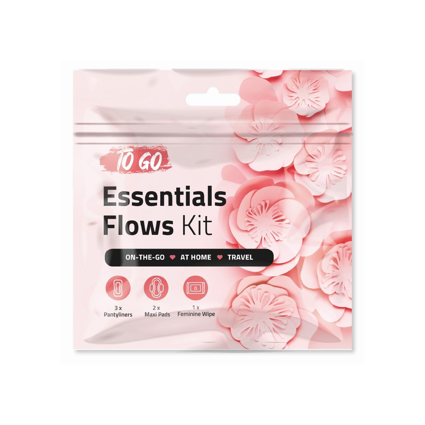 pH Advantage Essential Flows Period Kit - 3 Pantyliners, 2 Maxi Pads & Feminine Wipe | Hygiene Essentials for School, First Period