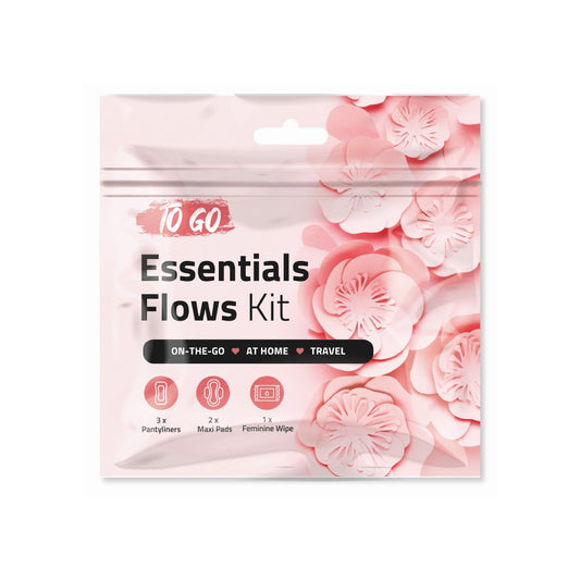 pH Advantage Essential Flows Period Kit - 3 Pantyliners, 2 Maxi Pads & Feminine Wipe | Hygiene Essentials for School, First Period