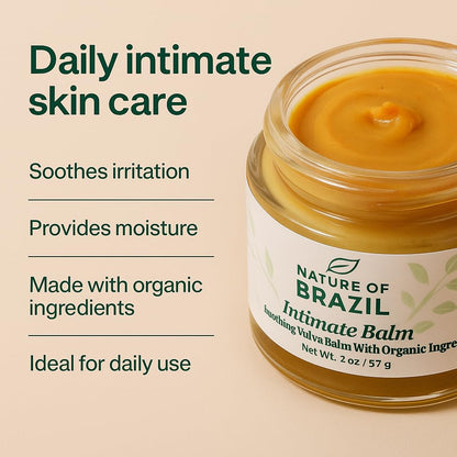 Vulva Balm - Intimate Skin Moisturizer for Dryness, Itching & Menopause Relief - Hormone Free, 100% Natural & Organic Ingredients - 2 oz