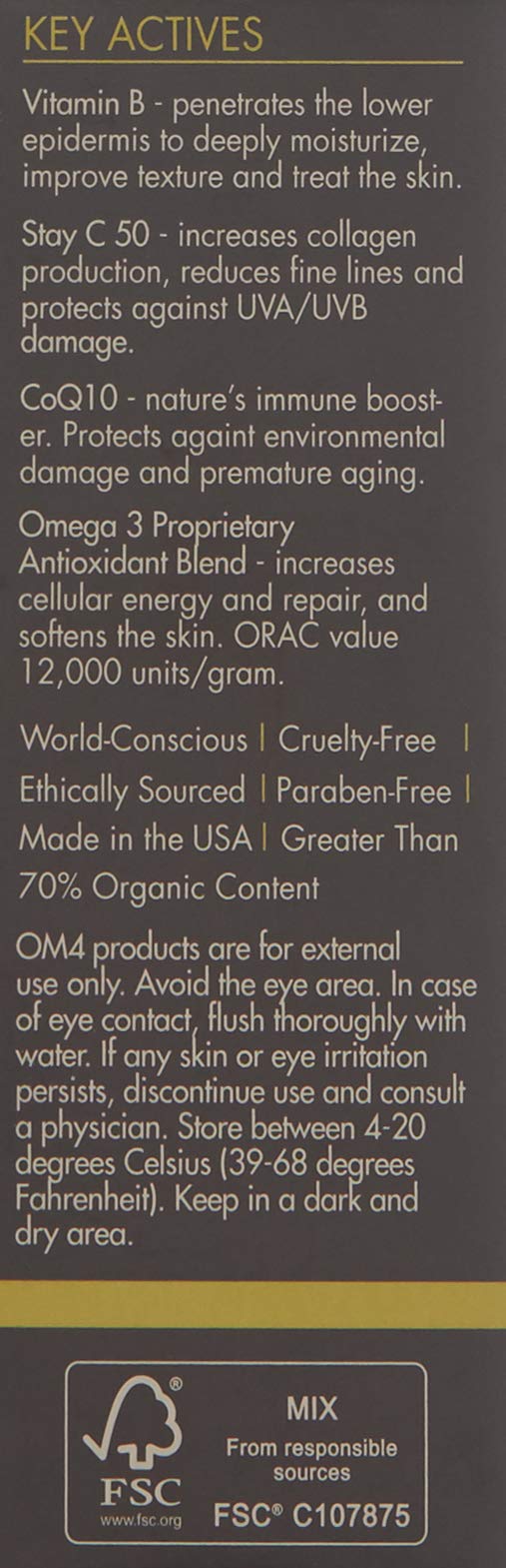Organic Male OM4 Normal STEP 3: Age-Defying Antioxidant Serum - Men anti-aging light facial Vitamin C solution refines fine lines and wrinkles for men
