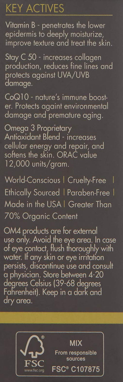 Organic Male OM4 Normal STEP 3: Age-Defying Antioxidant Serum - Men anti-aging light facial Vitamin C solution refines fine lines and wrinkles for men