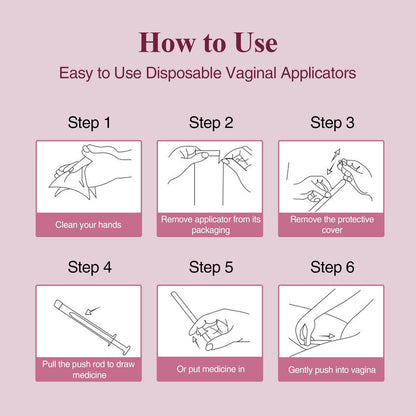 40 Packs Disposable Vaginial Suppository Applicators - Fits Lubricants, Creams and Most OTC Gels, Individually Wrapped Feminine Care Applicator with Dosage Markings