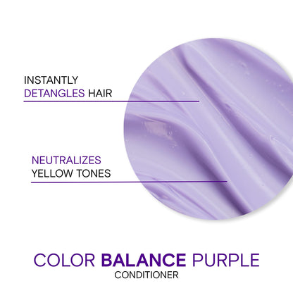 Joico Color Balance Purple Conditioner | For Cool Blonde or Gray Hair | Eliminate Brassy Yellow Tones | Boost Color Vibrancy & Shine | UV Protection | With Rosehip Oil & Green Tea Extract