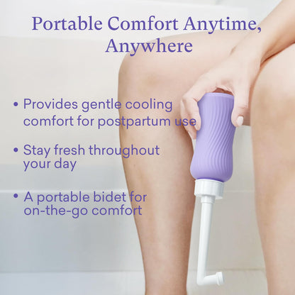 PurComfy Upside Down Peri Bottle for Postpartum Care Essentials, Portable Bidet Travel for Postpartum Perineal Cleansing and Recovery, Peri Bottle for Women, Men, and New Moms, 11 oz