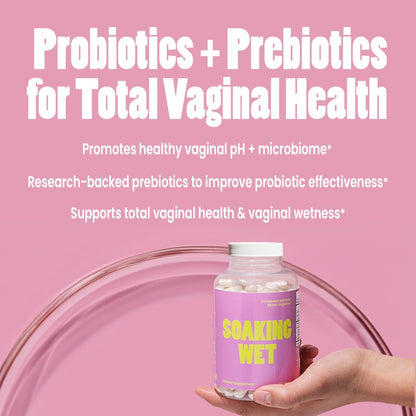 Vitaliboost Soaking Wet - Probiotic for Total Vaginal Health & Increased Wetness - 90 Capsules (1 Month Supply)