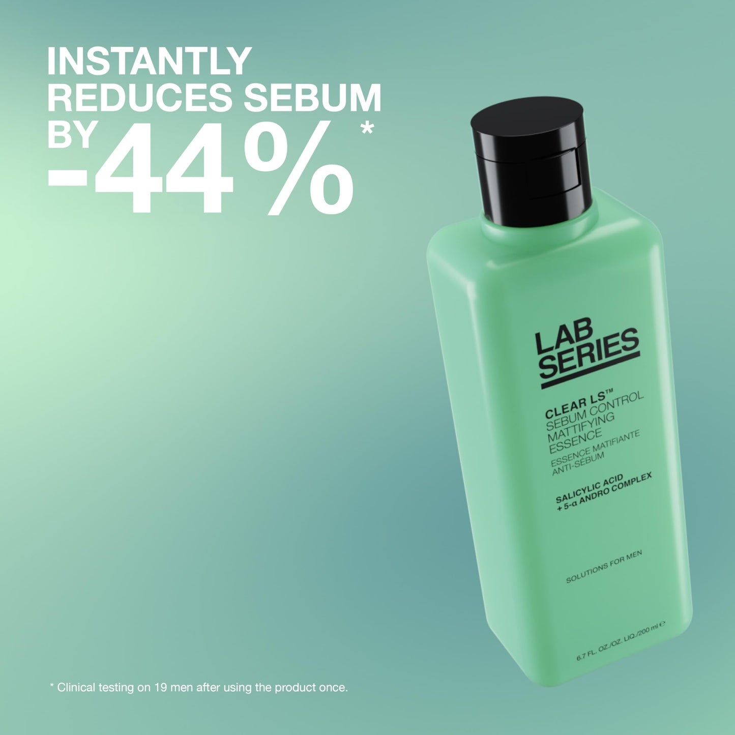 Lab Series Men's Clear LS Oil Control Mattifying Face Toner with Salicylic Acid - Face Essence Suitable for Acne Prone Skin - Skin Care for Men - Dermatologist Tested, 6.7 Fl Oz