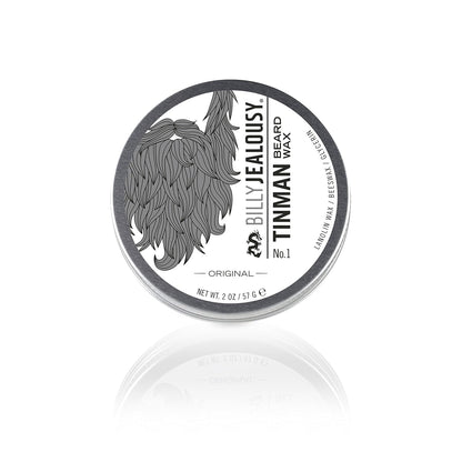 Billy Jealousy Tinman Beard Wax with Light Hold & Matte Finish, Nourishing Beard Care Product Formulated with Natural Beeswax & Glycerin for Soft, Tamed Facial Hair, 2 Oz