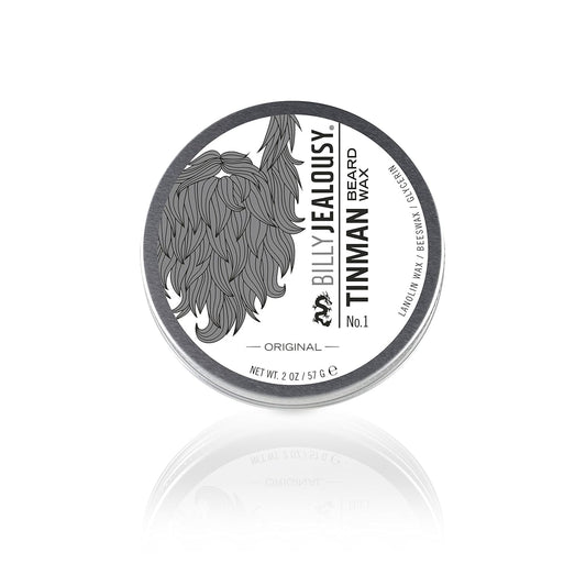 Billy Jealousy Tinman Beard Wax with Light Hold & Matte Finish, Nourishing Beard Care Product Formulated with Natural Beeswax & Glycerin for Soft, Tamed Facial Hair, 2 Oz