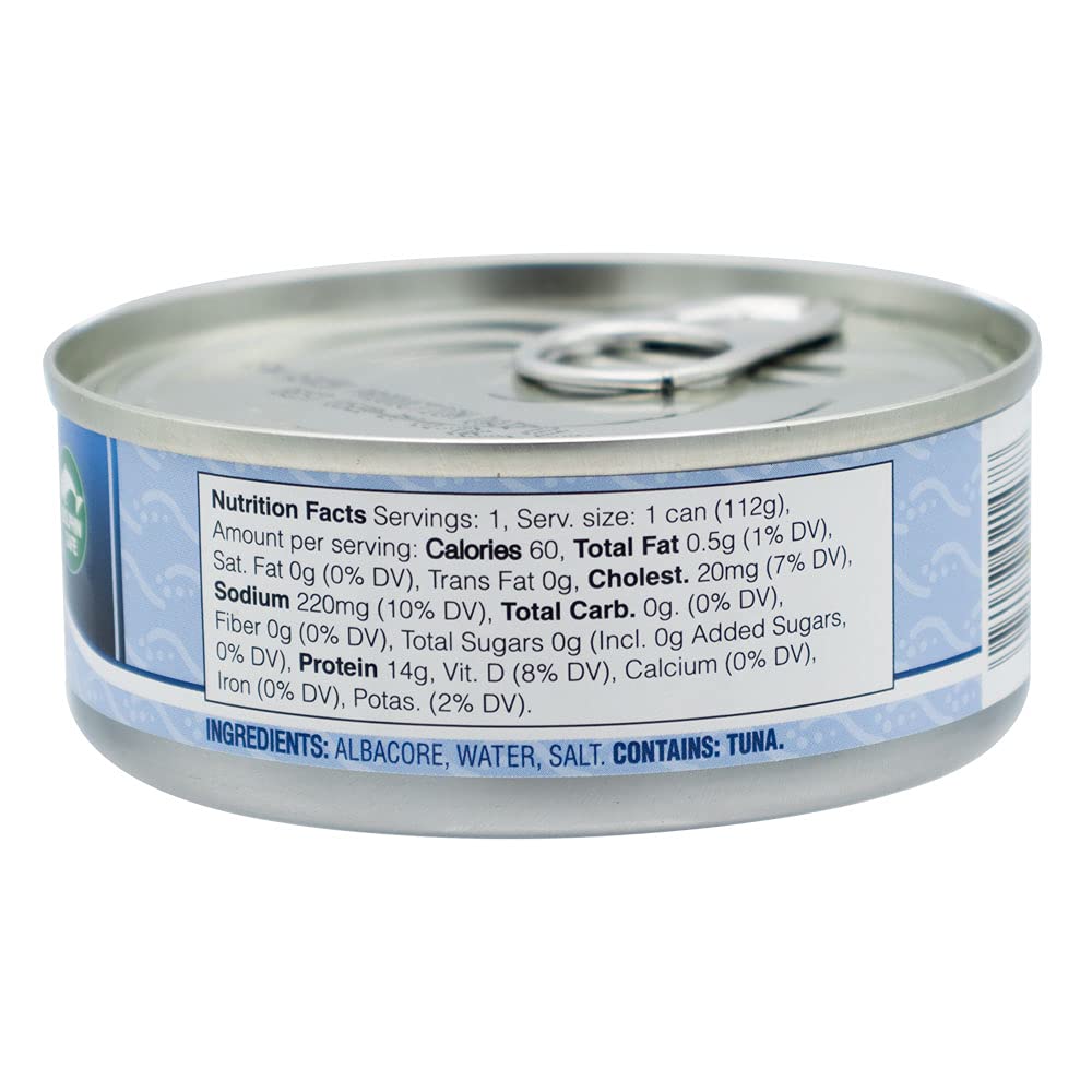 MW Polar All Natural SOLID WHITE TUNA in Water, Easy Open Can, Wild Caught, Sustainable Fishing, Dolphin Safe, Tender, No Preservatives/Residue, Gluten Free, Lean Protein, Kosher, 5oz (Pack of 12)