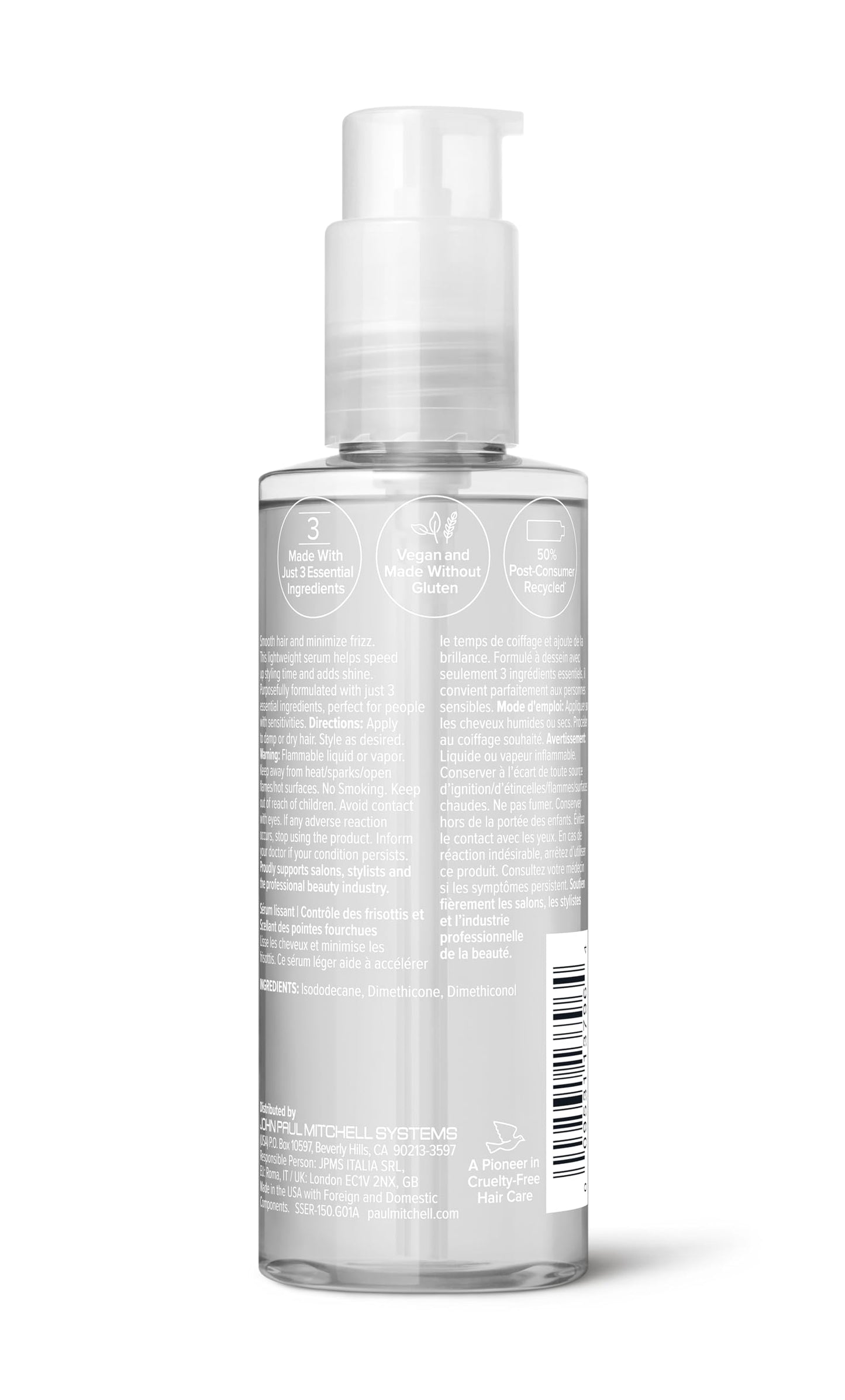 Paul Mitchell Clear Smoothing Serum, Blowout Primer, Fragrance Free, For Sensitive Scalp + Skin