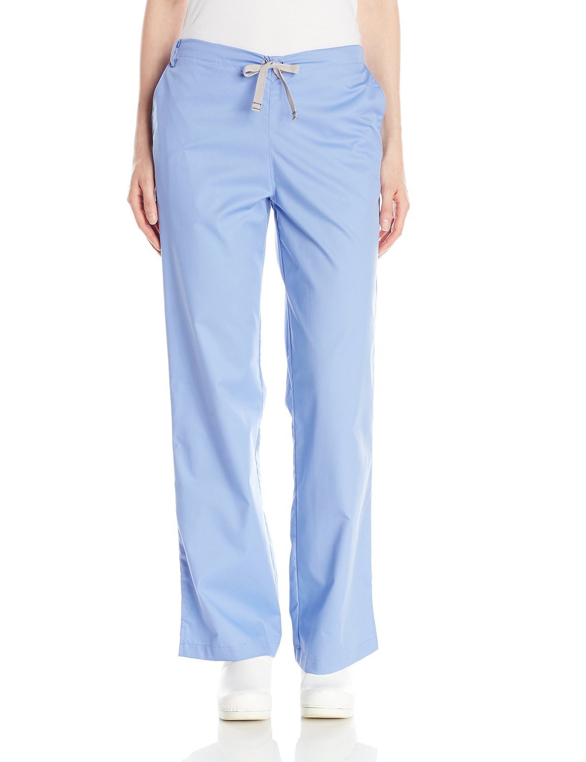WonderWink Women's Wonderwork Flare Leg Scrub Pant, Ceil Blue, Medium/Petite