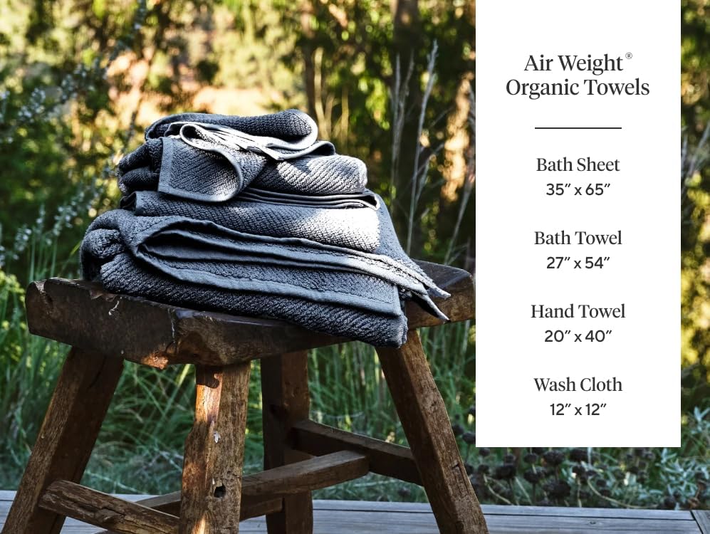 Coyuchi Air Weight Wash Cloth, 100% Organic Cotton Washcloth, 12"x12", Shadow